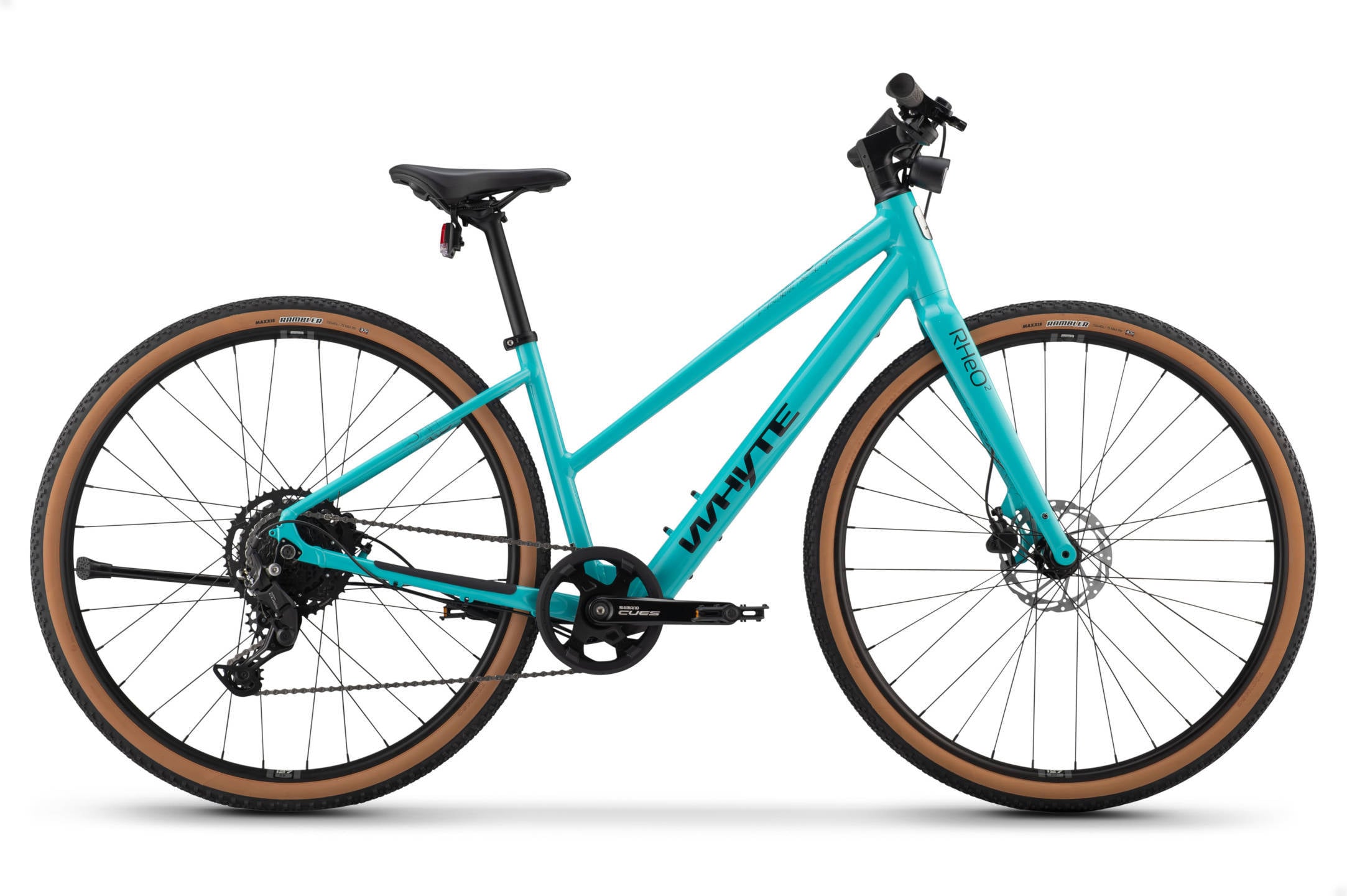 The Electric Bike Shop Whyte RHeO 2 ST V1 Electric Bike Trapeze Frame In Gloss Turquoise Trapeze X-Small 38cm Gloss Turquoise