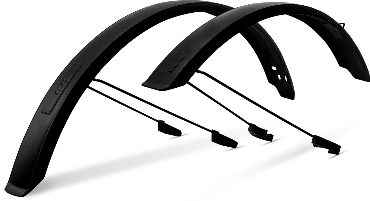 The Electric Bike Shop Acid MTB Mudguard Set 29 Inch Black 65mm New Profile With Stays