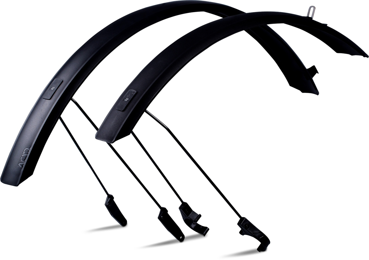 The Electric Bike Shop Acid MTB 60 27.5 / 29 Inch Mudguard Set With Stays in Black