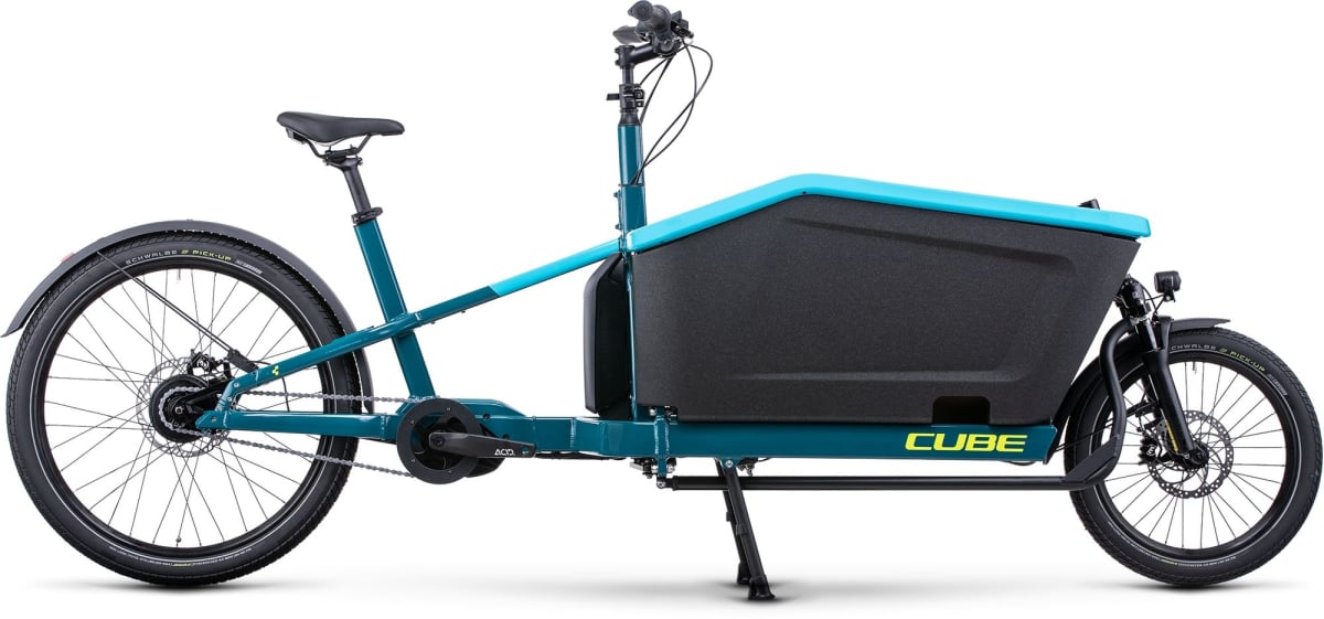 The Electric Bike Shop Cube Cargo Hybrid 500 Electric Cargo Bike In Flash White Or Blue & Lime Blue & Lime