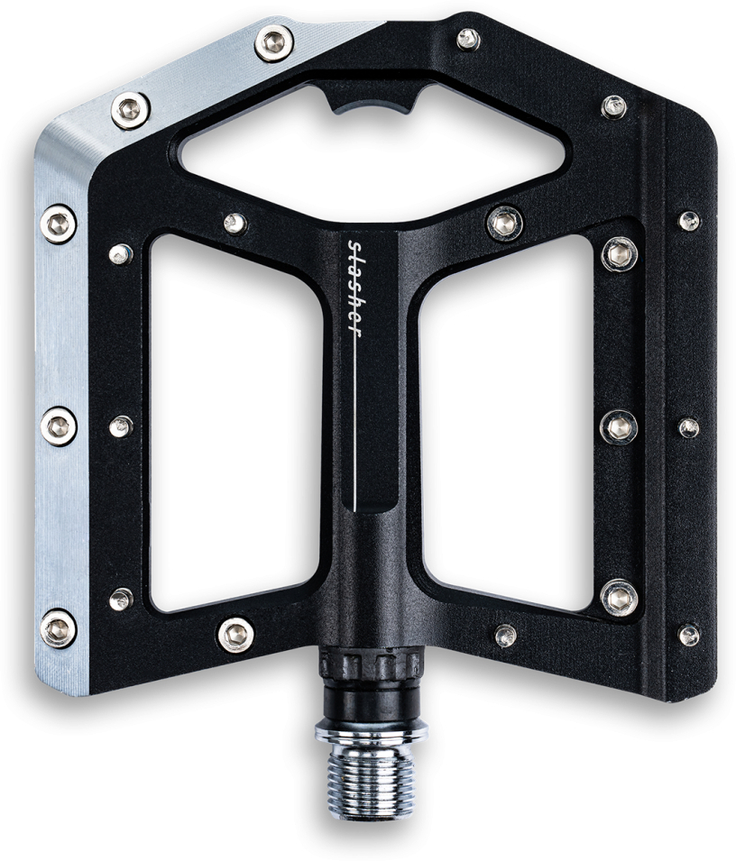 The Electric Bike Shop Cube Slasher Flat Pedals In Back, Blue, Red, Grey, Orange or Olive Black