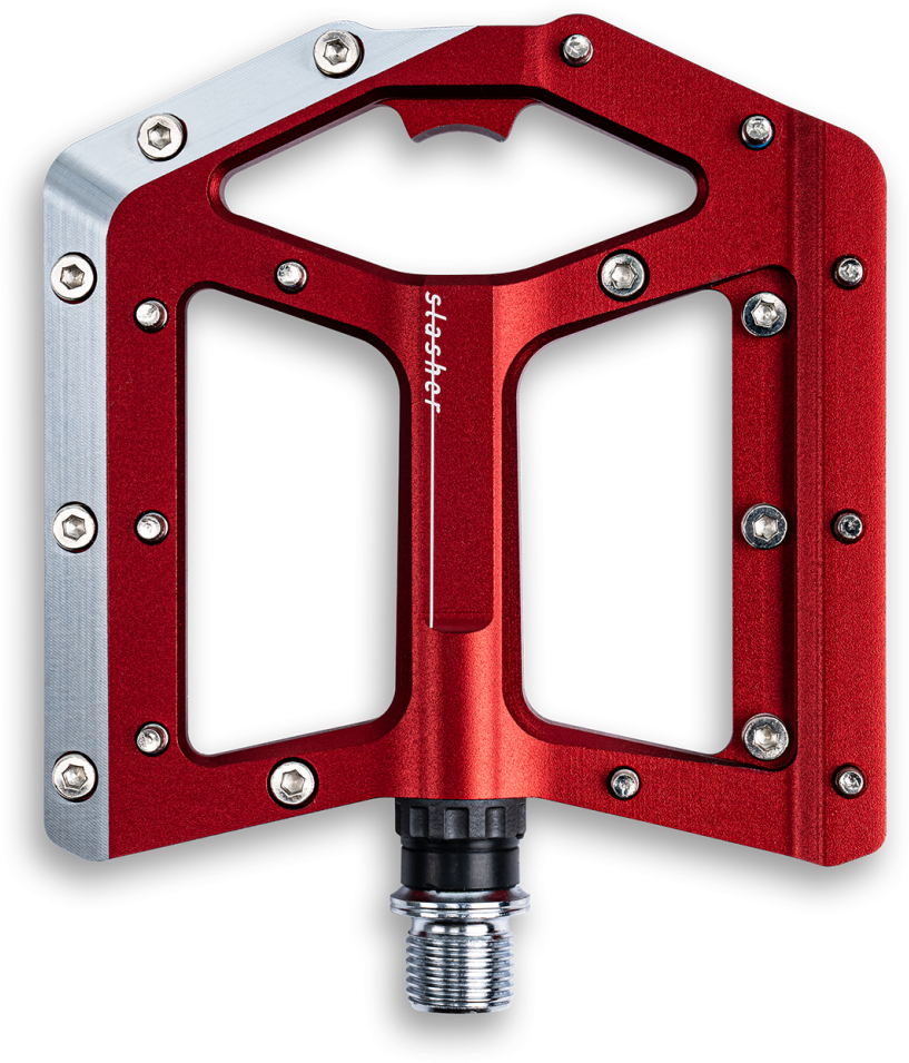 The Electric Bike Shop Cube Slasher Flat Pedals In Back, Blue, Red, Grey, Orange or Olive Red