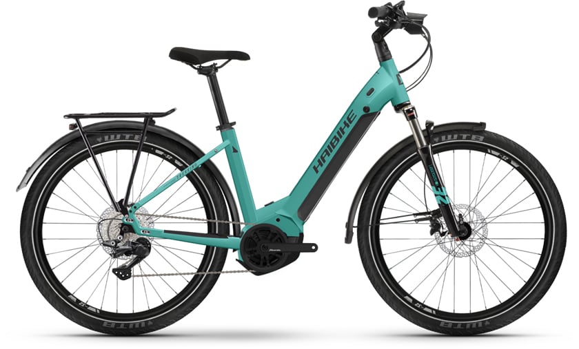 The Electric Bike Shop Haibike Ex-Demo Trekking 7 630Wh Lowstep Electric Bike In Aqua Medium 50cm Frame 50Cm Medium Aqua
